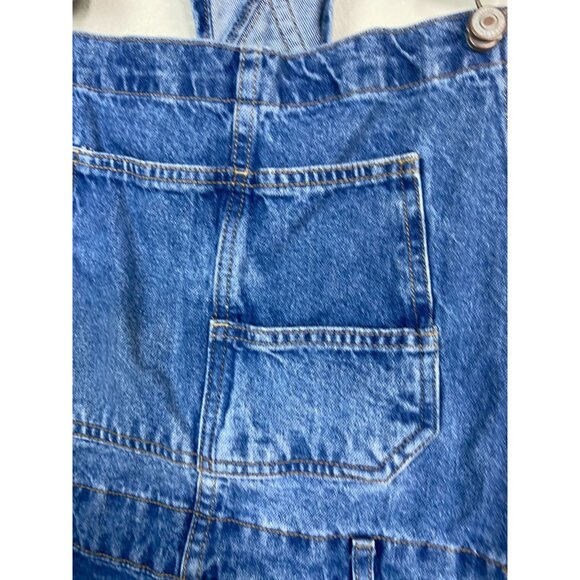 Free People Ziggy Shortall We The Free Womens Denim Short Overalls size XL Blue - Picture 14 of 16